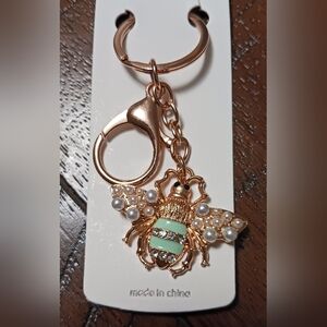 Gold and Mint Bee Keychain/Bag Charm! 🐝✨️